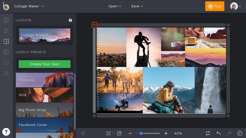 how to resize collage in BeFunky Collage Maker