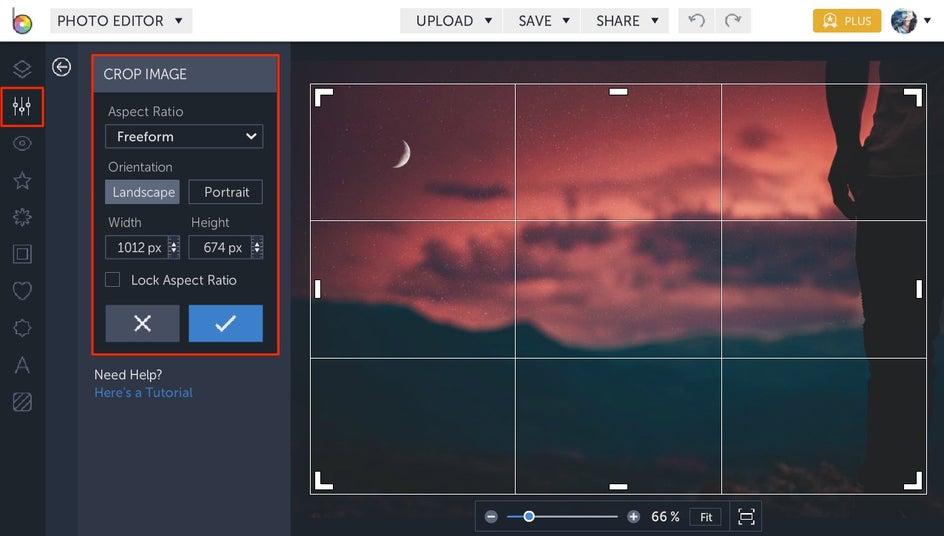 how to crop photos with BeFunky Photo Editor