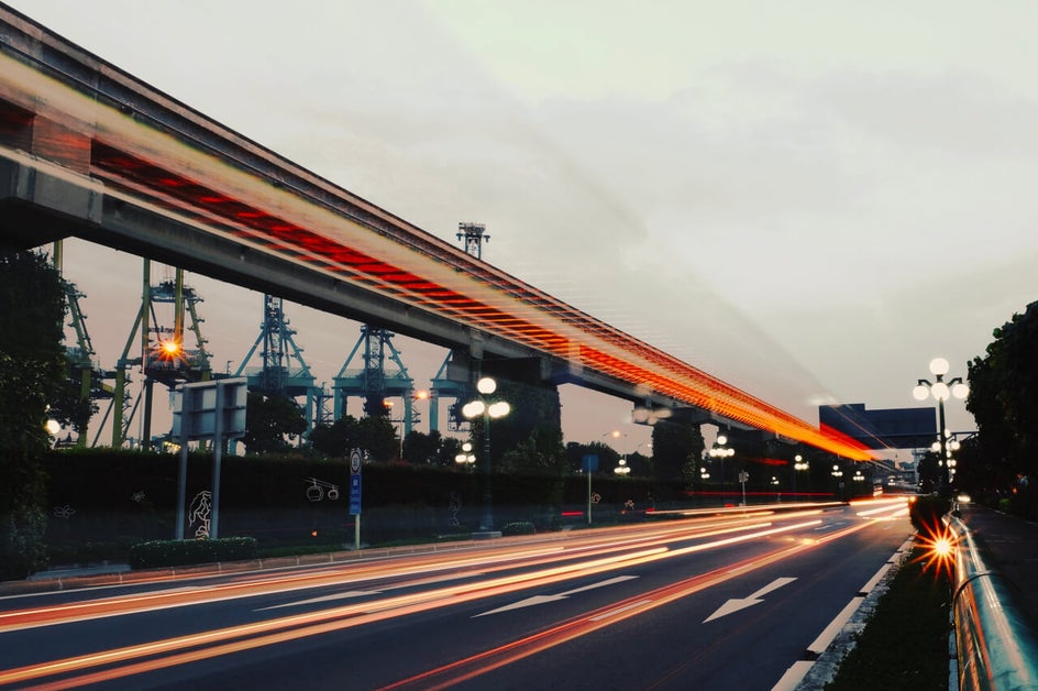 car light trails long exposure photography