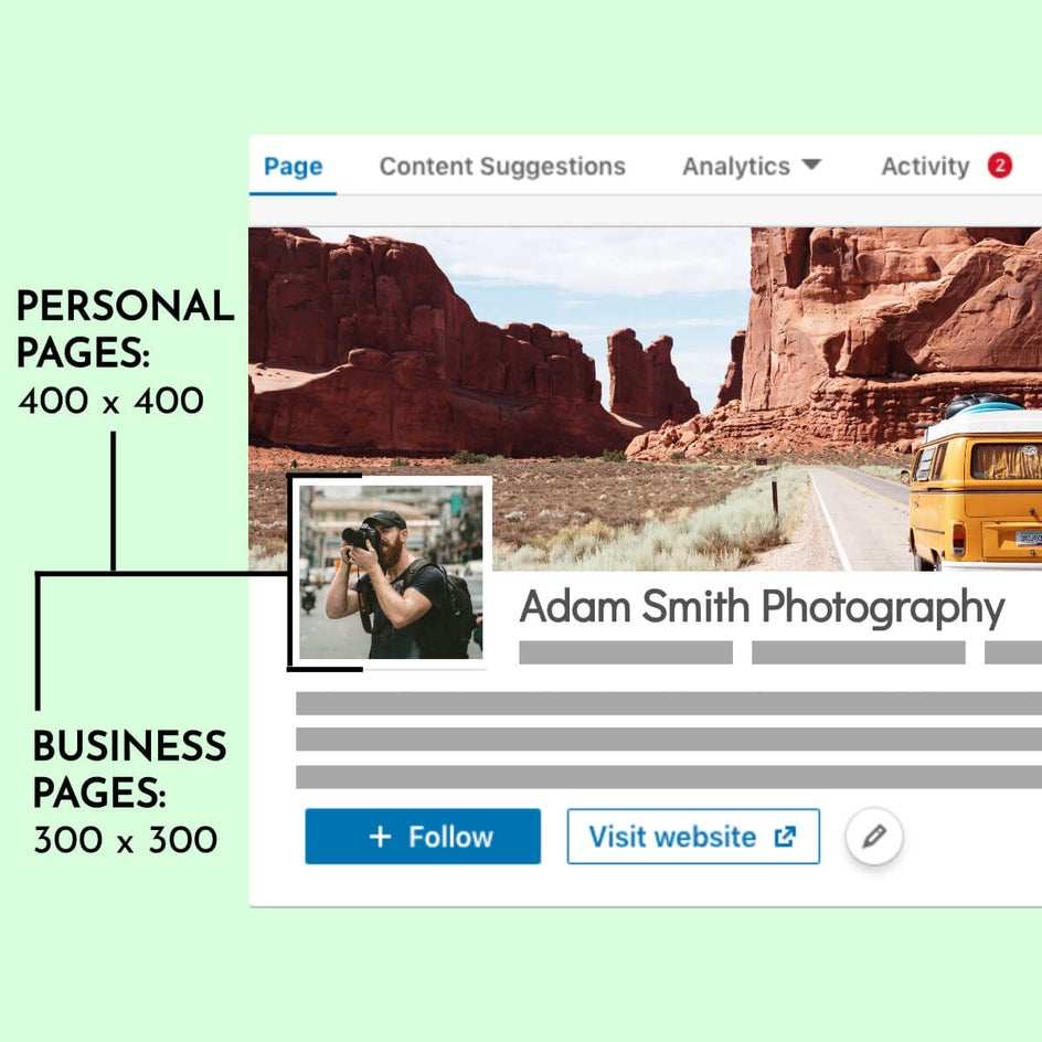 LinkedIn Profile Photo Sizing