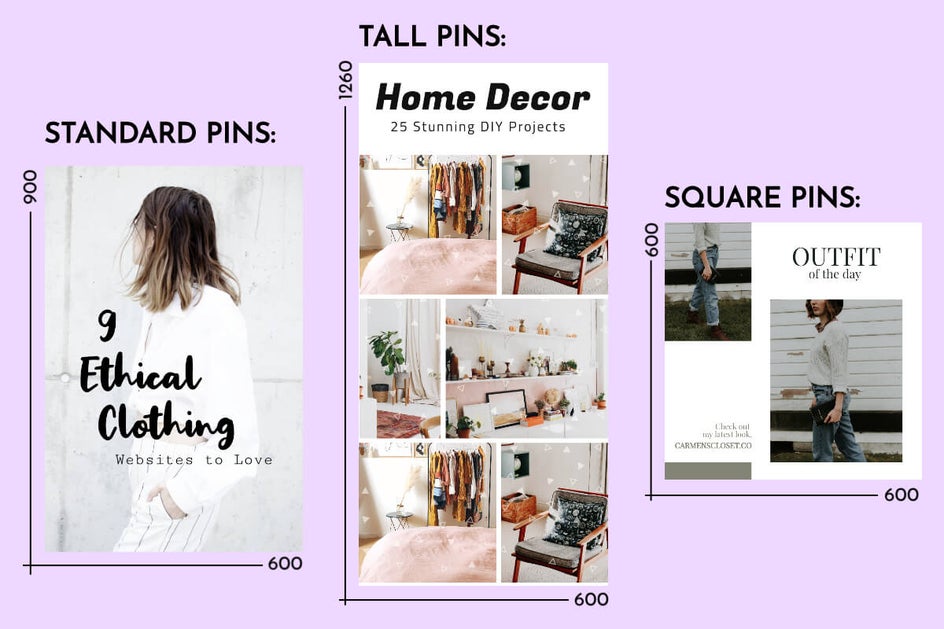 Pinterest Pin Sizing