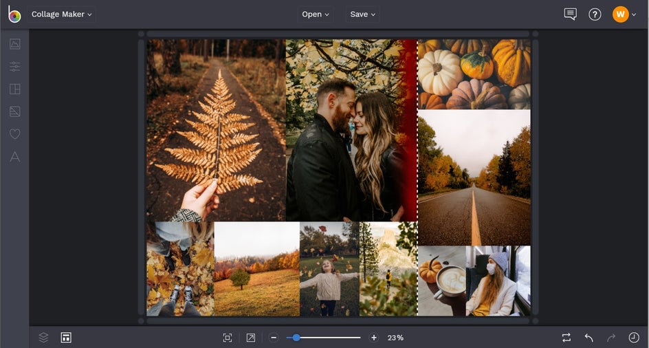 Resize your fall collage images in BeFunky