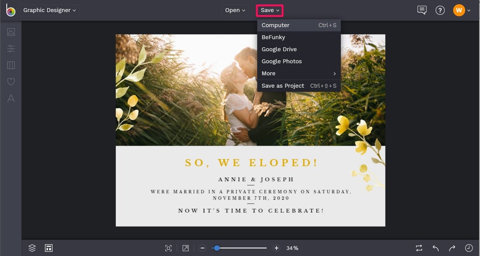 Save your elopement announcement