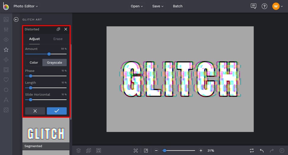 Adjust Glitch Text Effect