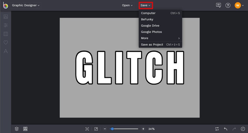 Save Glitch Text