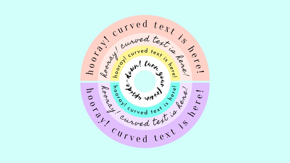 Circular curved text