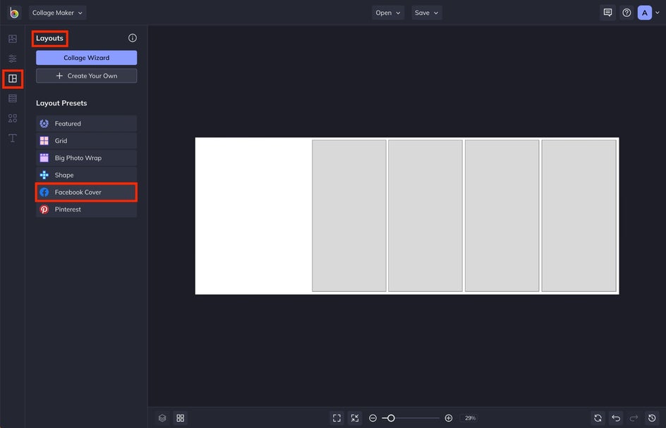 facebook cover layouts in the collage maker