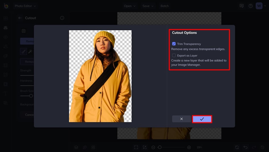trim transparency