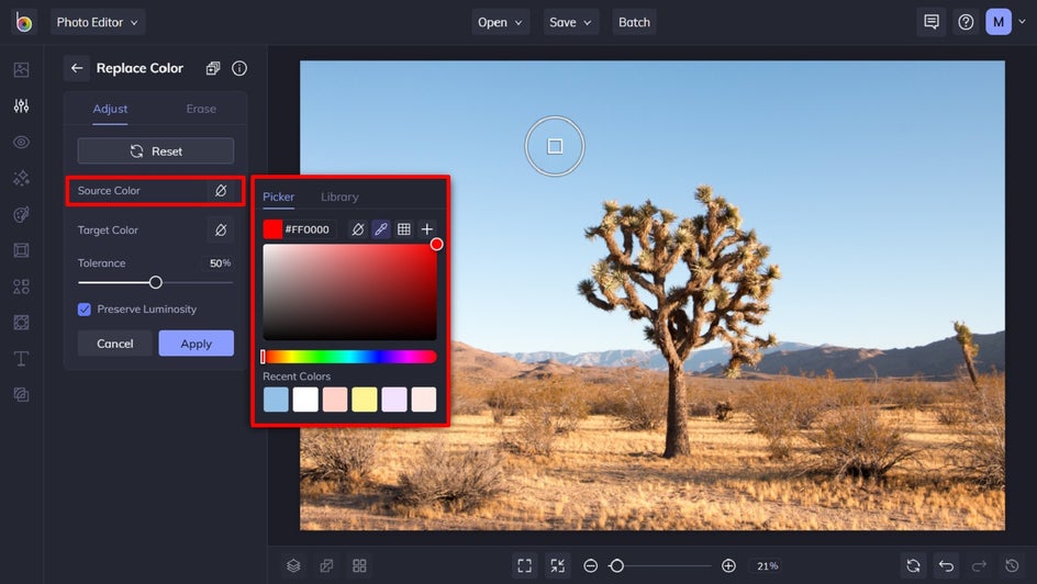 source color with color picker