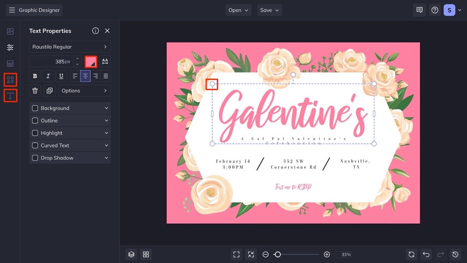 galentines customize template