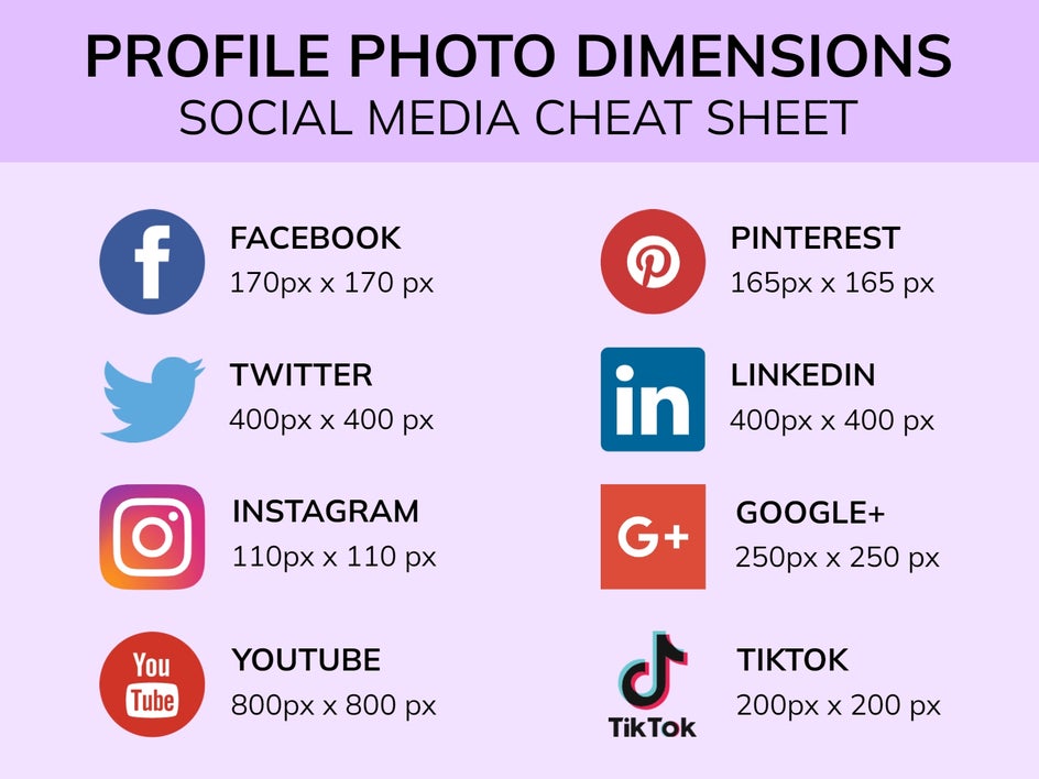 profile picture cheat sheet