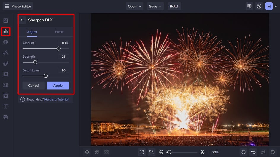 fireworks blur tool