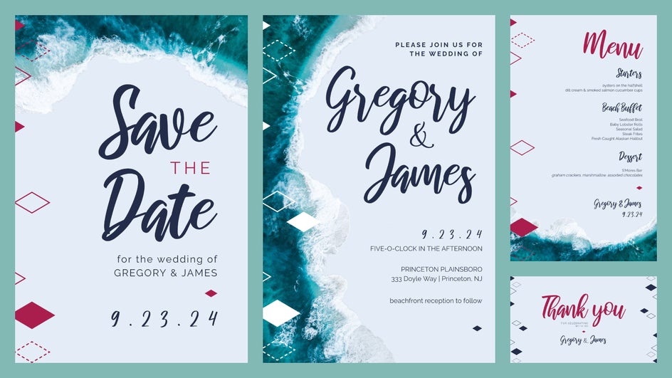 ocean theme wedding designs